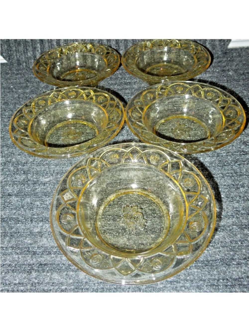 Vintage Amber Glass Dessert Bowls - Set of 5 Dutch Rose?